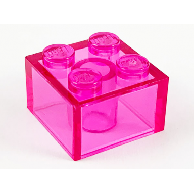 trans-dark pink brick 2 x 2