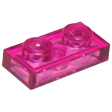 trans-dark pink plate 1 x 2