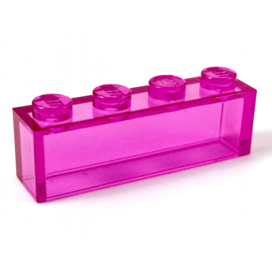 trans-dark pink brick 1 x 4 without bottom tubes