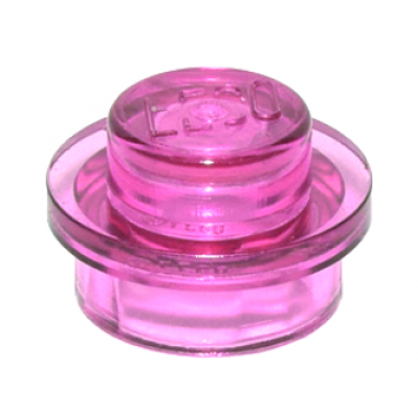 trans-dark pink plate round 1 x 1