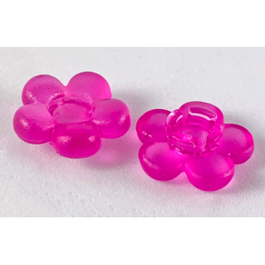 trans-dark pink clikits icon flower 5 petals 2 x 2 small with pin frosted solid and transparent colors