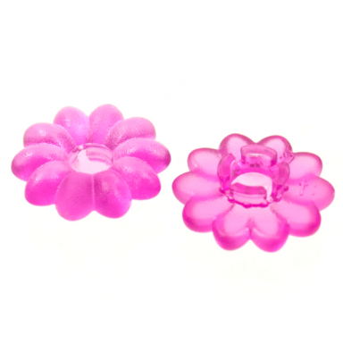 trans-dark pink clikits icon flower 10 petals 2 x 2 small with pin frosted solid and transparent colors