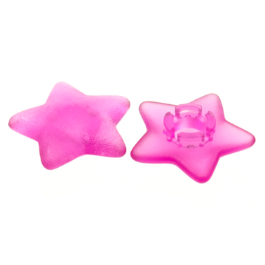 trans-dark pink clikits icon star 2 x 2 small with pin frosted solid and transparent colors
