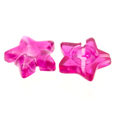 trans-dark pink clikits icon star 2 x 2 large with hole