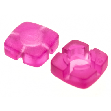 trans-dark pink clikits icon square 2 x 2 small with hole frosted solid and transparent colors