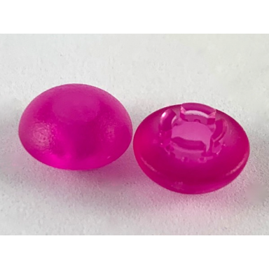 trans-dark pink clikits icon round 2 x 2 small thick with pin cap