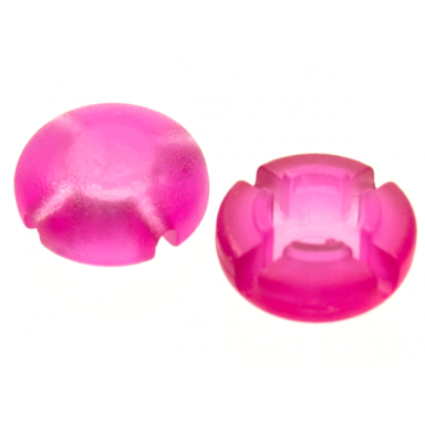 trans-dark pink clikits icon round 2 x 2 small with hole frosted solid and transparent colors