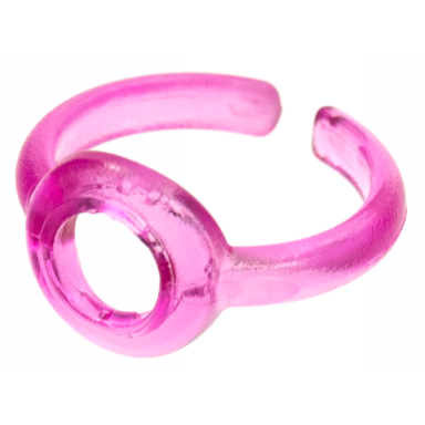 trans-dark pink clikits ring narrow band with hole child size