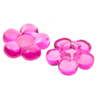 trans-dark pink clikits icon flower 5 petals 2 x 2 small with pin polished transparent colors only