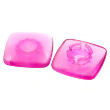 trans-dark pink clikits icon square 2 x 2 small with pin polished transparent colors only