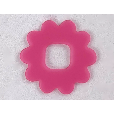 trans-dark pink clikits icon accent rubber flower 10 petals 2 3 4 x 2 3 4