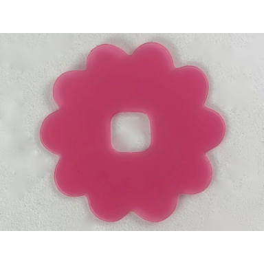 trans-dark pink clikits icon accent rubber flower 10 petals 4 1 8 x 4 1 8