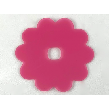 trans-dark pink clikits icon accent rubber flower 10 petals 5 3 8 x 5 3 8