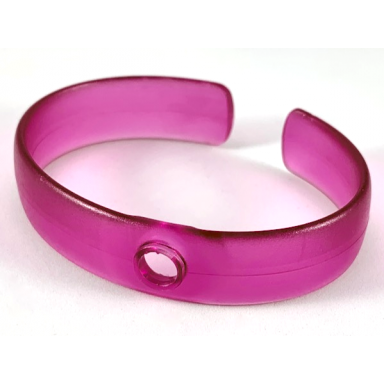 trans-dark pink clikits bracelet bangle with hole child size