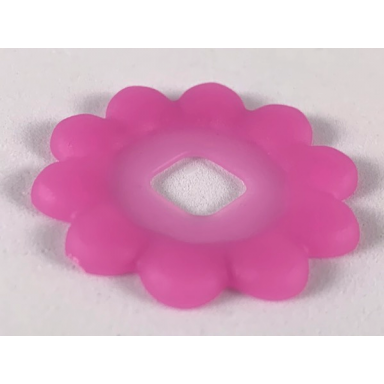 trans-dark pink clikits icon accent plastic flower 10 petals 3 5 8 x 3 5 8 with raised border