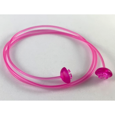 trans-dark pink clikits cord jelly string 480mm with 2 same color caps top attachment