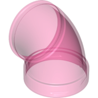 trans-dark pink cylinder tube curved 45 degrees