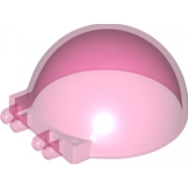 trans-dark pink windscreen 6 x 6 x 3 canopy half sphere with dual 2 fingers