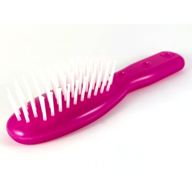 trans-dark pink clikits hair accessory brush with 3 holes in handle