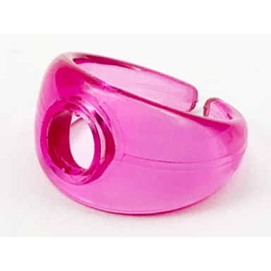 trans-dark pink clikits ring wide band with hole child size
