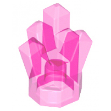 trans-dark pink rock 1 x 1 crystal 5 point