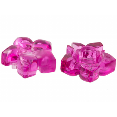 trans-dark pink clikits icon flower 5 pointed petals 2 x 2 large with hole