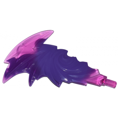 trans-dark pink flame trail spiked with axle end with marbled dark purple pattern