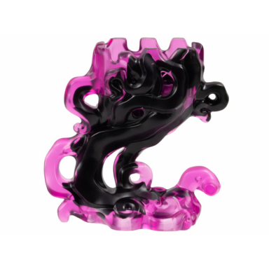 trans-dark pink minifigure pedestal ghost smoke with marbled black pattern