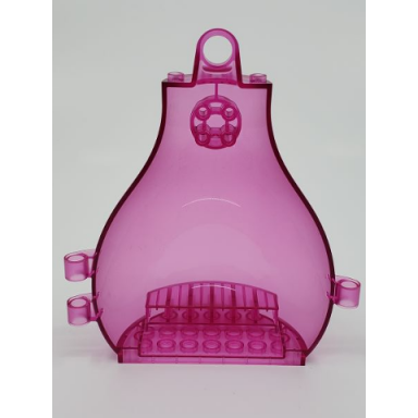 trans-dark pink container pear-shaped 5 x 12 x 14 half