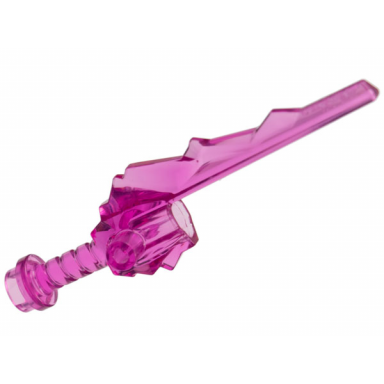 trans-dark pink minifigure weapon sword hilt with crystal shard