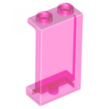 trans-dark pink panel 1 x 2 x 3 with side supports - hollow studs