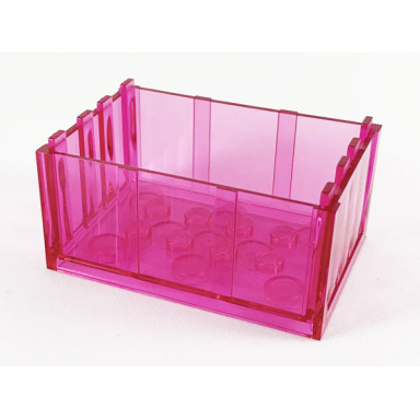trans-dark pink container trunk bottom 4 x 6 x 2 1 3