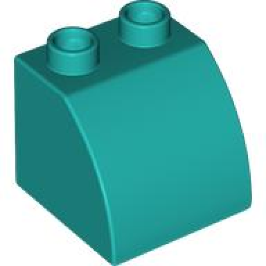 dark turquoise duplo brick 2 x 2 x 1 1 2 slope curved