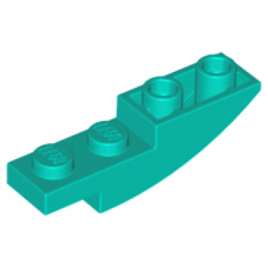 dark turquoise slope curved 4 x 1 inverted