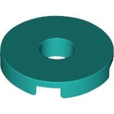 dark turquoise tile round 2 x 2 with hole