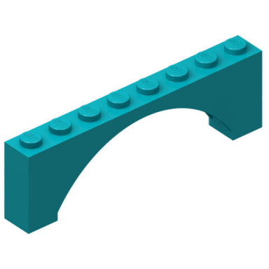 dark turquoise arch 1 x 8 x 2 raised