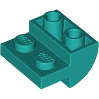 dark turquoise slope curved 2 x 2 inverted