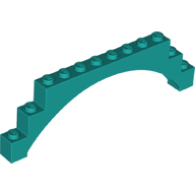 dark turquoise arch 1 x 12 x 3 raised arch with 5 cross supports