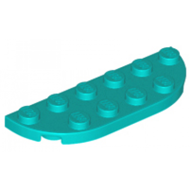 dark turquoise plate round corner 2 x 6 double