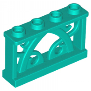 dark turquoise fence 1 x 4 x 2 ornamental with 4 studs