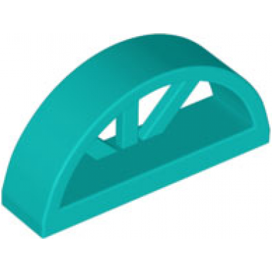 dark turquoise window 1 x 4 x 1 2 3 with spoked rounded top