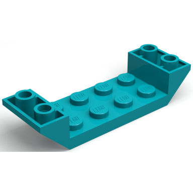 dark turquoise slope inverted 45 6 x 2 double with 2 x 4 cutout