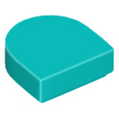 dark turquoise tile round 1 x 1 half circle extended