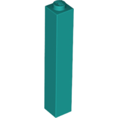 dark turquoise brick 1 x 1 x 5 - solid stud