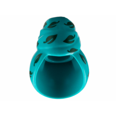 dark turquoise minifigure headgear hair wrap with dark green leaves pattern