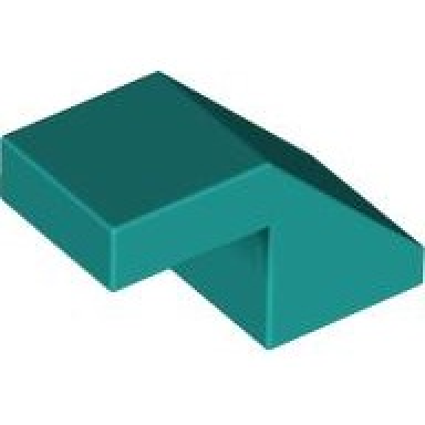 dark turquoise slope 45 2 x 1 with cutout without stud