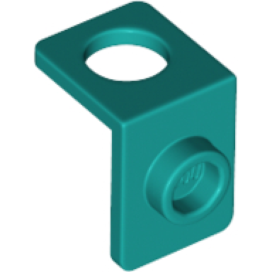 dark turquoise minifigure neck bracket with back stud - thick back wall