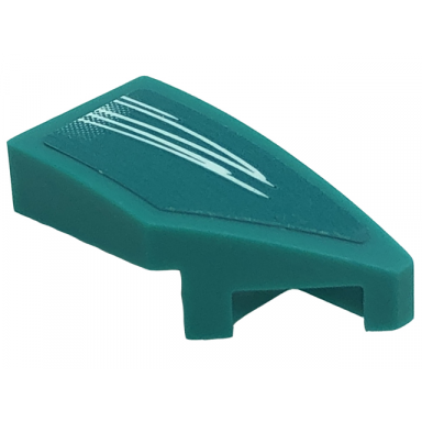 dark turquoise wedge 2 x 1 x 2 3 right with white lines pattern sticker - set 76909