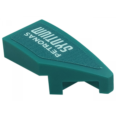 dark turquoise wedge 2 x 1 x 2 3 right with white petronas syntium pattern sticker - set 76909