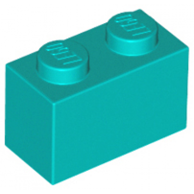 dark turquoise brick 1 x 2